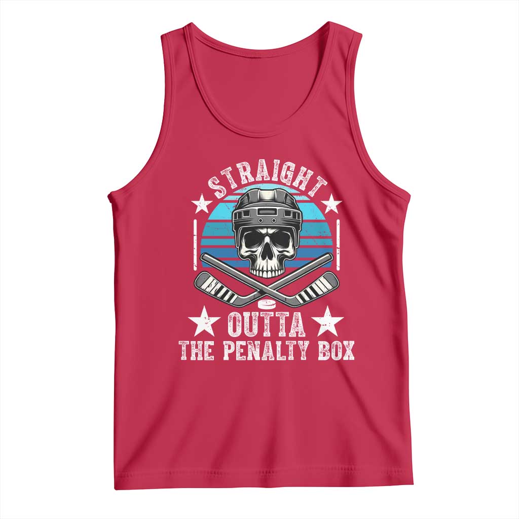 Straight Outta The Penalty Box Hockey Tank Top Funny Skull Player Gift - Wonder Print Shop