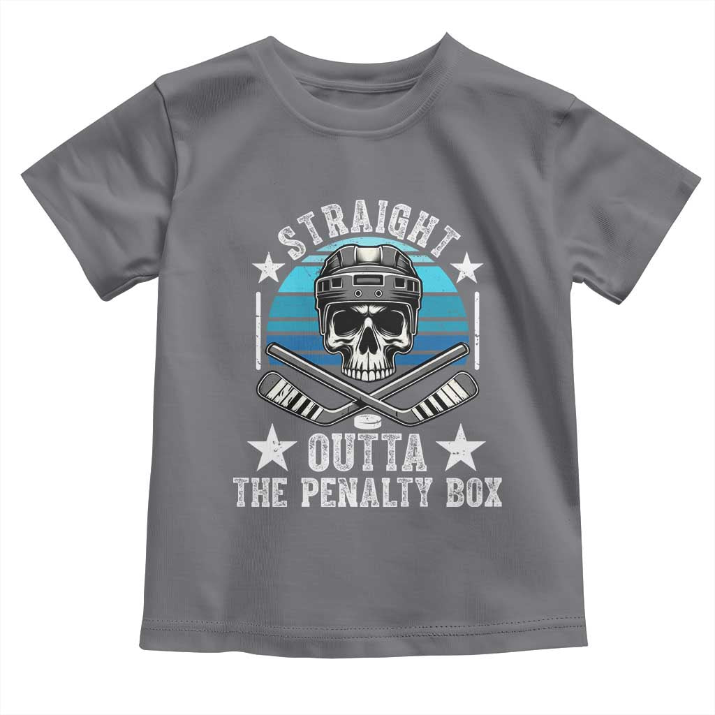 Straight Outta The Penalty Box Hockey Toddler T Shirt Funny Skull Player Gift - Wonder Print Shop