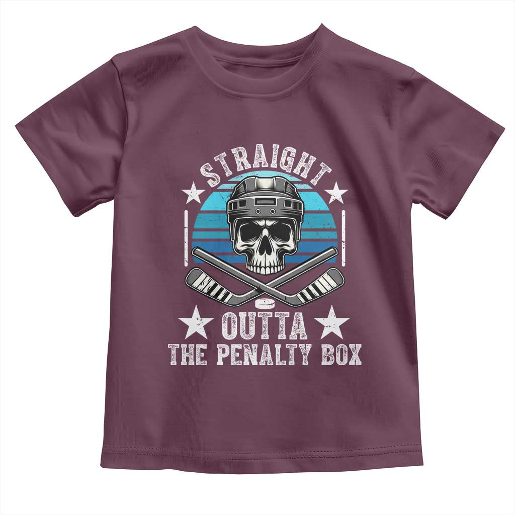 Straight Outta The Penalty Box Hockey Toddler T Shirt Funny Skull Player Gift - Wonder Print Shop