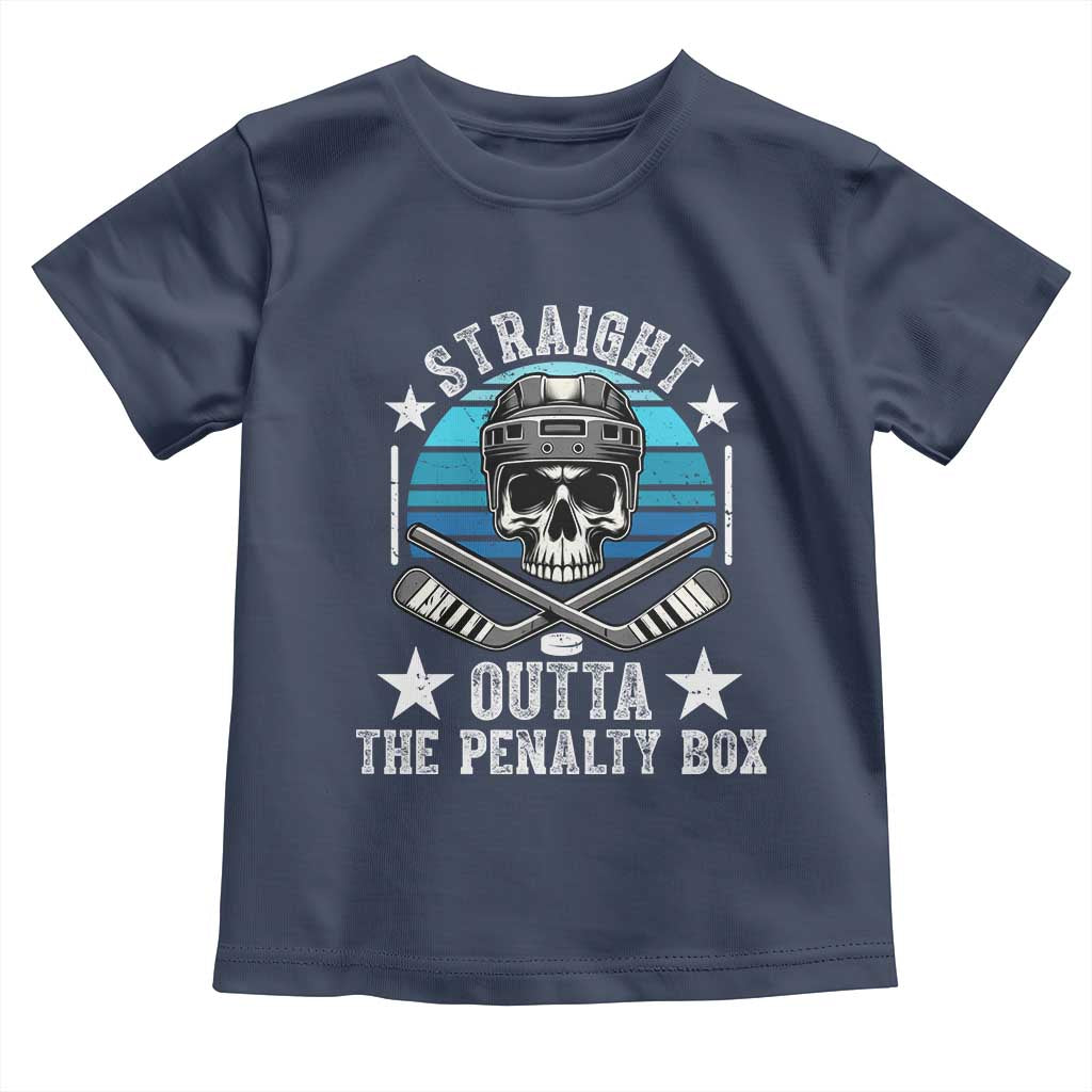 Straight Outta The Penalty Box Hockey Toddler T Shirt Funny Skull Player Gift - Wonder Print Shop
