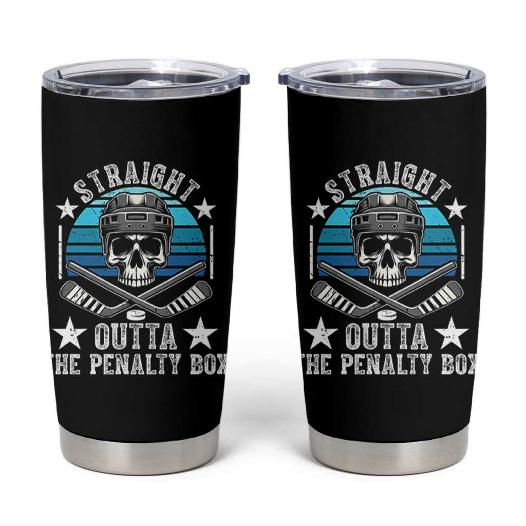 Straight Outta The Penalty Box Hockey Tumbler Cup Funny Skull Player Gift - Wonder Print Shop