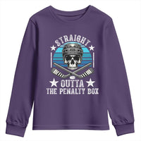 Straight Outta The Penalty Box Hockey Youth Sweatshirt Funny Skull Player Gift - Wonder Print Shop