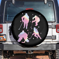 Iridescent Effect Hockey Players Retro Sport Lover Gift Spare Tire Cover - Wonder Print Shop