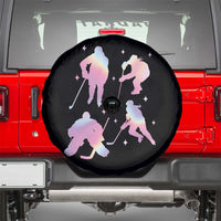 Iridescent Effect Hockey Players Retro Sport Lover Gift Spare Tire Cover - Wonder Print Shop