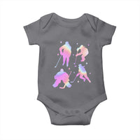 Iridescent Effect Hockey Players Retro Sport Lover Gift Baby Onesie - Wonder Print Shop