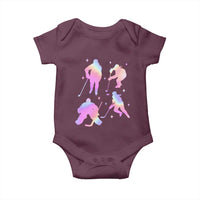Iridescent Effect Hockey Players Retro Sport Lover Gift Baby Onesie - Wonder Print Shop