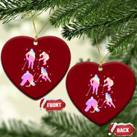 Iridescent Effect Hockey Players Retro Sport Lover Gift Ceramic Ornament - Wonder Print Shop