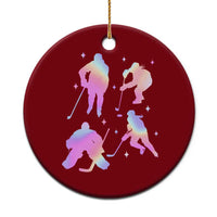 Iridescent Effect Hockey Players Retro Sport Lover Gift Ceramic Ornament - Wonder Print Shop