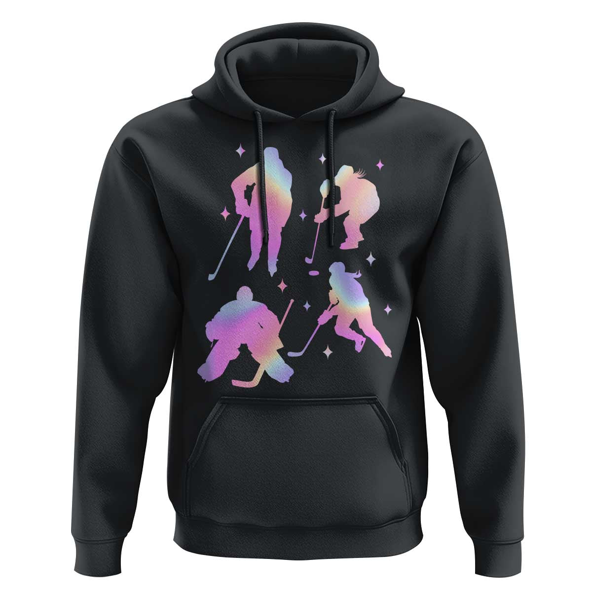 Iridescent Effect Hockey Players Retro Sport Lover Gift Hoodie - Wonder Print Shop