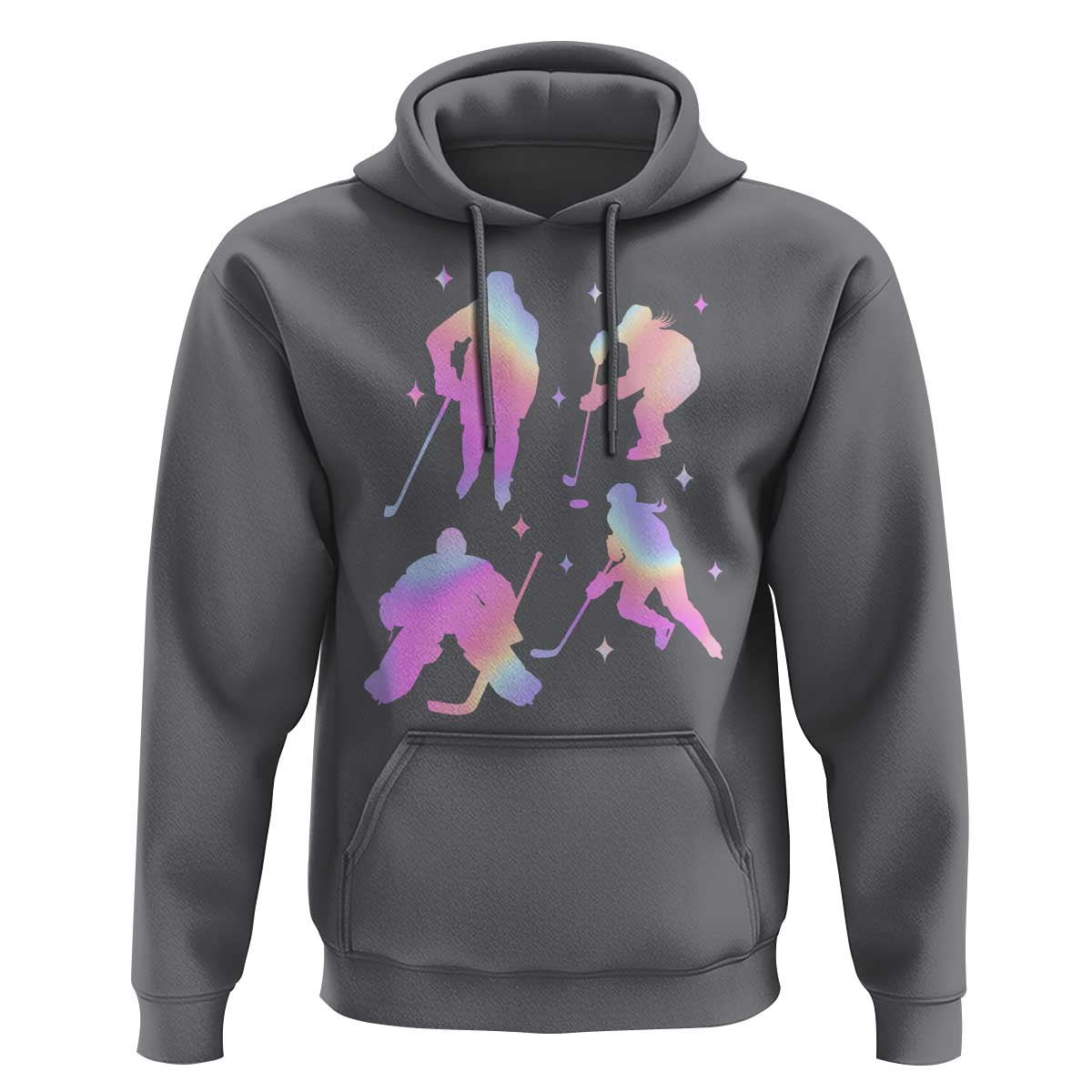 Iridescent Effect Hockey Players Retro Sport Lover Gift Hoodie - Wonder Print Shop