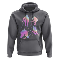 Iridescent Effect Hockey Players Retro Sport Lover Gift Hoodie - Wonder Print Shop
