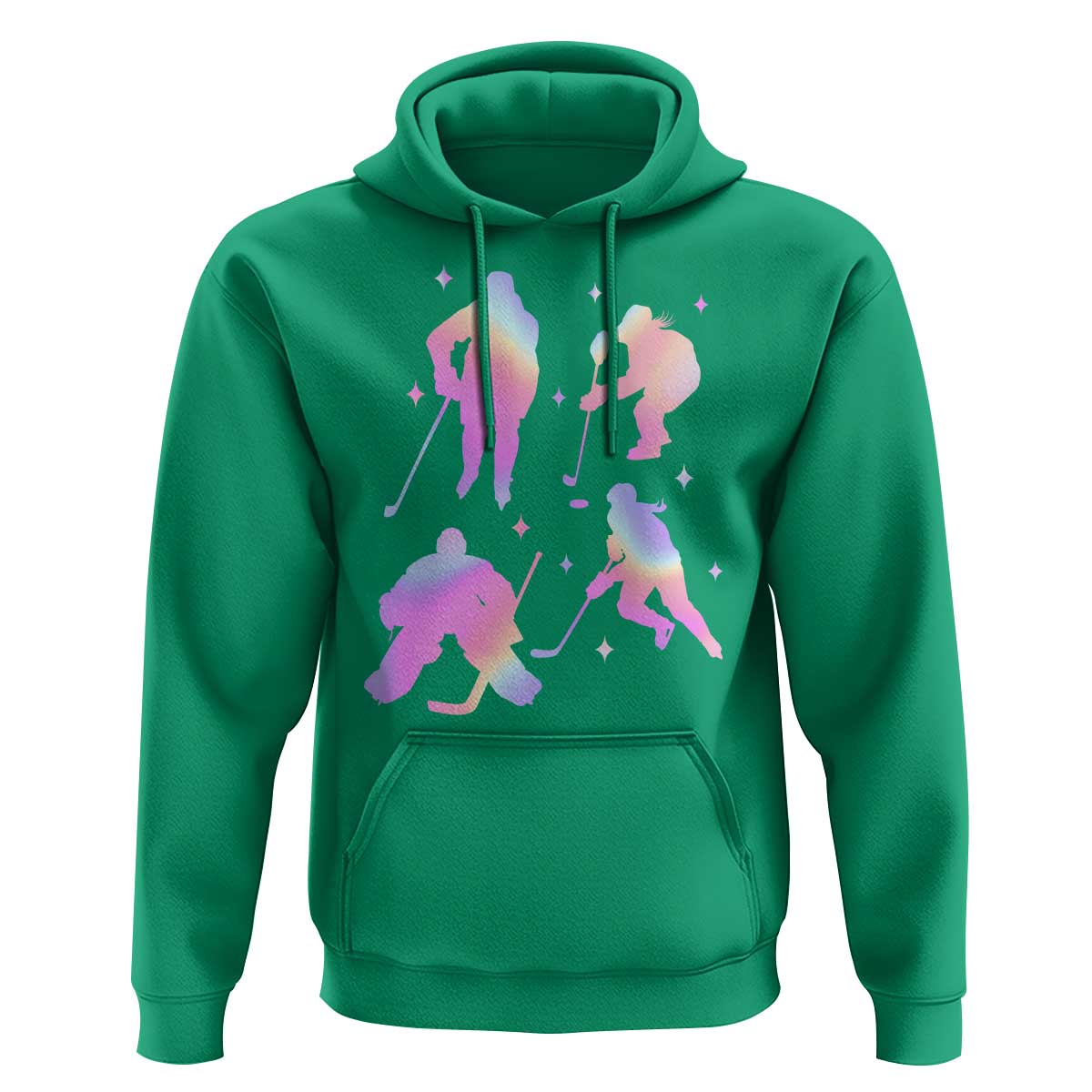 Iridescent Effect Hockey Players Retro Sport Lover Gift Hoodie - Wonder Print Shop