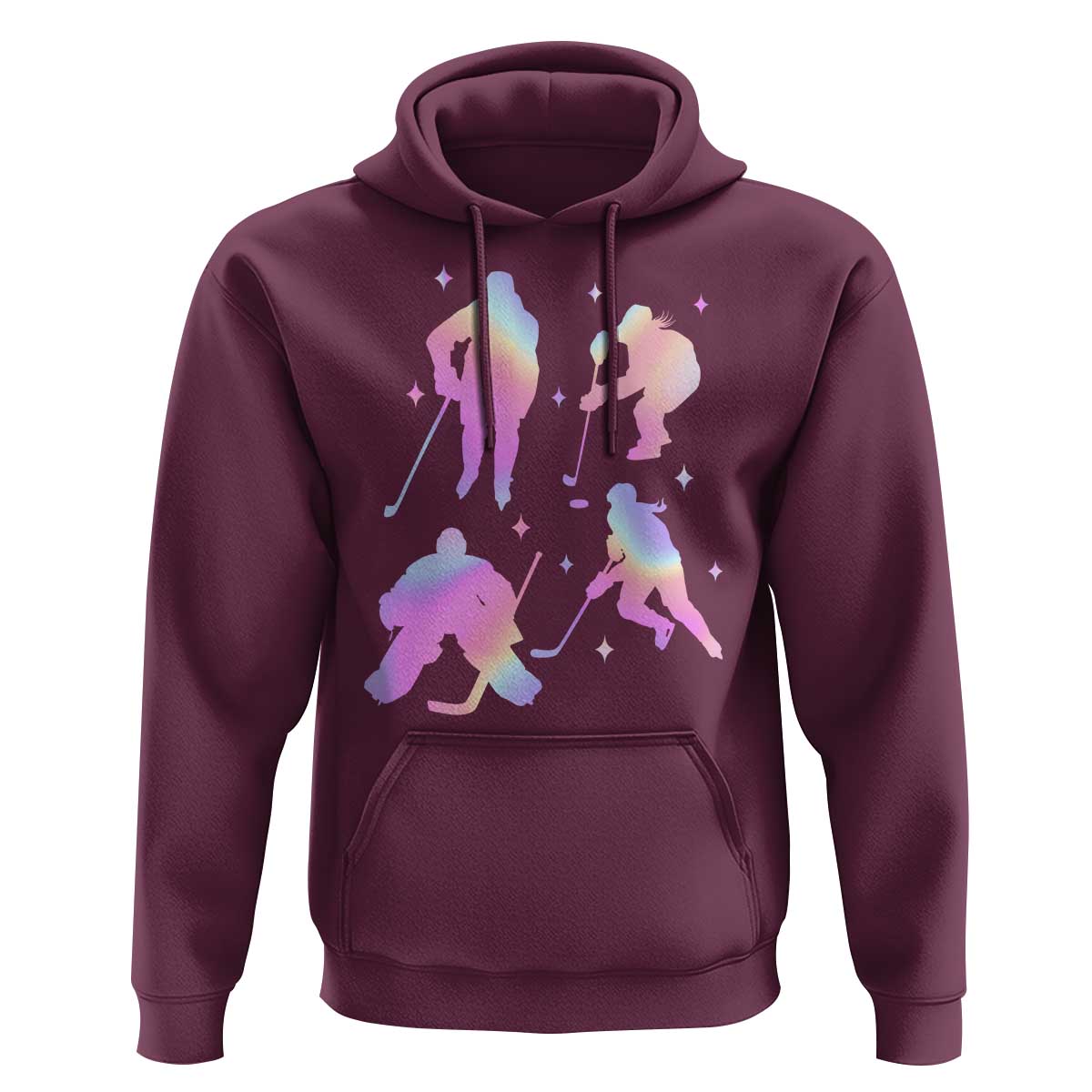 Iridescent Effect Hockey Players Retro Sport Lover Gift Hoodie - Wonder Print Shop