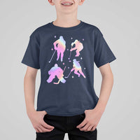 Iridescent Effect Hockey Players Retro Sport Lover Gift T Shirt For Kid - Wonder Print Shop