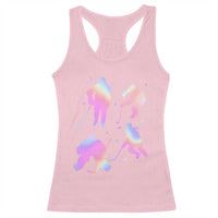 Iridescent Effect Hockey Players Retro Sport Lover Gift Racerback Tank Top - Wonder Print Shop