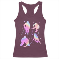 Iridescent Effect Hockey Players Retro Sport Lover Gift Racerback Tank Top - Wonder Print Shop