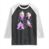 Iridescent Effect Hockey Players Retro Sport Lover Gift Raglan Shirt - Wonder Print Shop