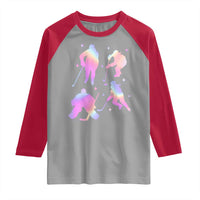 Iridescent Effect Hockey Players Retro Sport Lover Gift Raglan Shirt - Wonder Print Shop