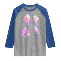 Iridescent Effect Hockey Players Retro Sport Lover Gift Raglan Shirt - Wonder Print Shop