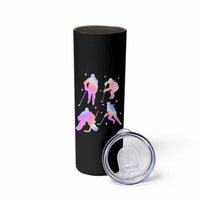 Iridescent Effect Hockey Players Retro Sport Lover Gift Skinny Tumbler - Wonder Print Shop