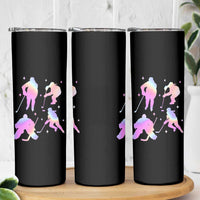 Iridescent Effect Hockey Players Retro Sport Lover Gift Skinny Tumbler - Wonder Print Shop