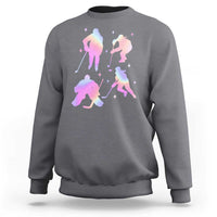 Iridescent Effect Hockey Players Retro Sport Lover Gift Sweatshirt - Wonder Print Shop