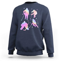Iridescent Effect Hockey Players Retro Sport Lover Gift Sweatshirt - Wonder Print Shop
