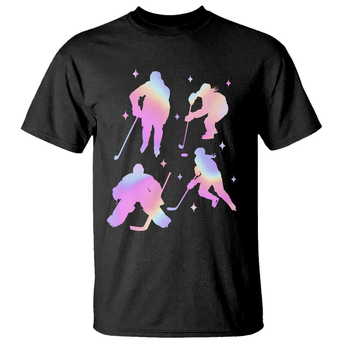 Iridescent Effect Hockey Players Retro Sport Lover Gift T Shirt - Wonder Print Shop