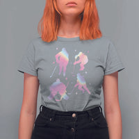 Iridescent Effect Hockey Players Retro Sport Lover Gift T Shirt For Women - Wonder Print Shop