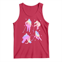 Iridescent Effect Hockey Players Retro Sport Lover Gift Tank Top - Wonder Print Shop