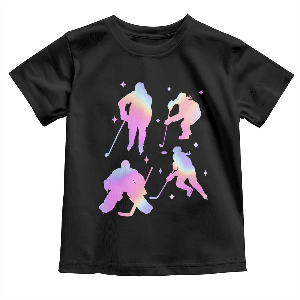 Iridescent Effect Hockey Players Retro Sport Lover Gift Toddler T Shirt - Wonder Print Shop