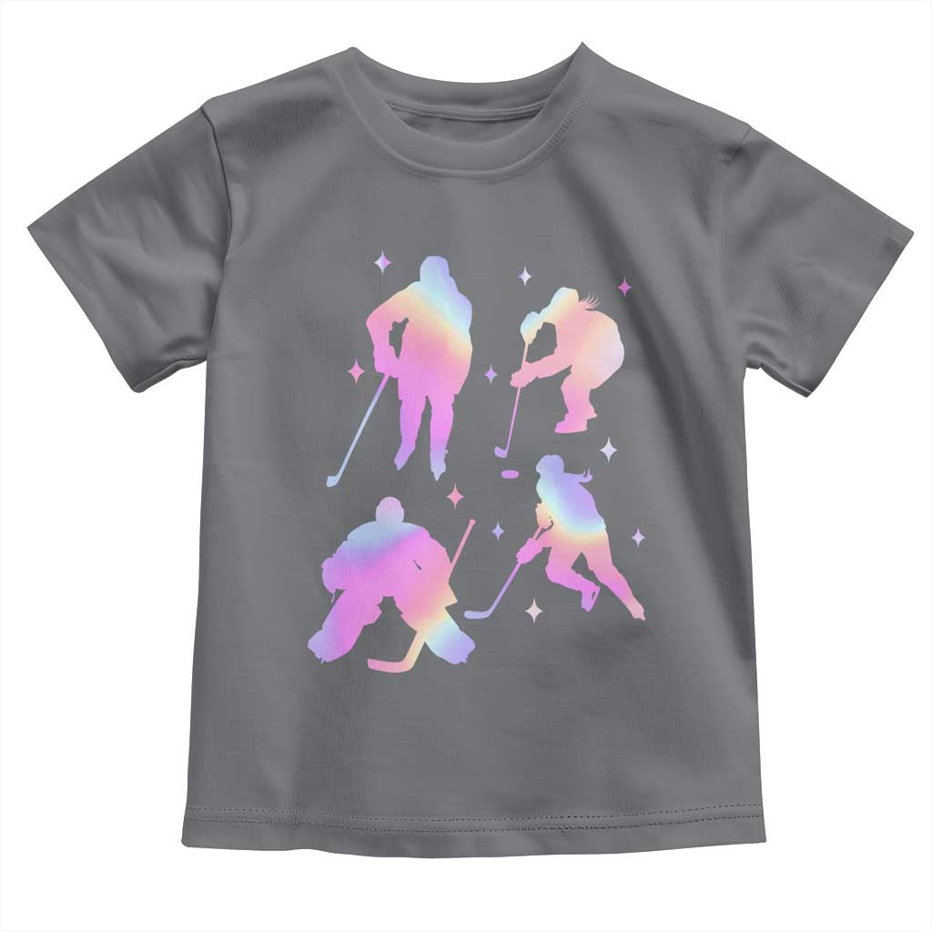 Iridescent Effect Hockey Players Retro Sport Lover Gift Toddler T Shirt - Wonder Print Shop