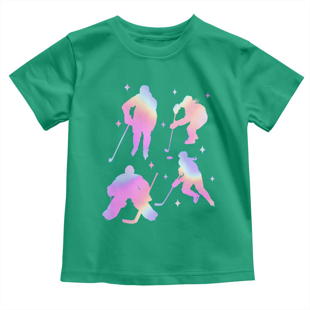 Iridescent Effect Hockey Players Retro Sport Lover Gift Toddler T Shirt - Wonder Print Shop