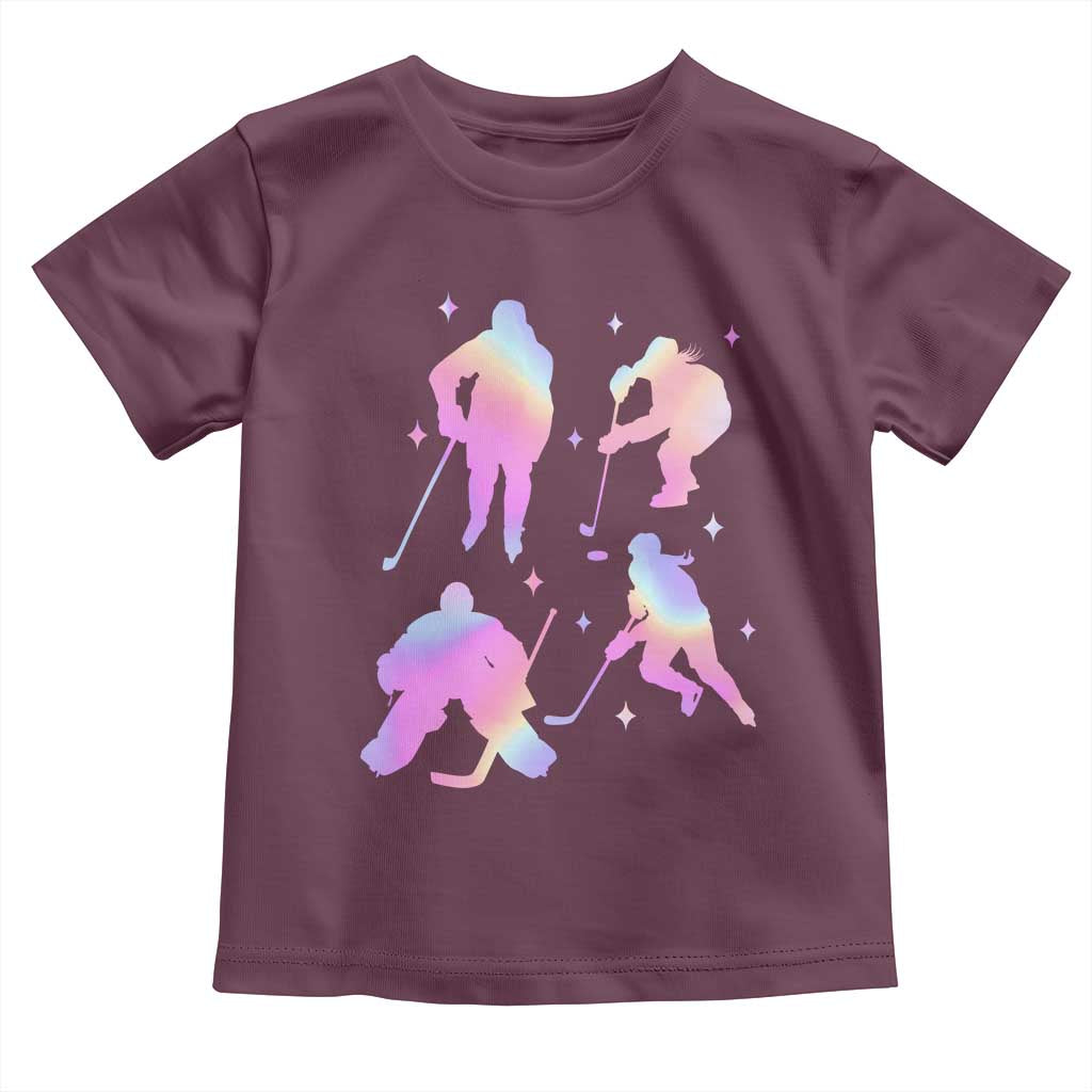 Iridescent Effect Hockey Players Retro Sport Lover Gift Toddler T Shirt - Wonder Print Shop