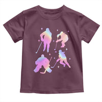 Iridescent Effect Hockey Players Retro Sport Lover Gift Toddler T Shirt - Wonder Print Shop