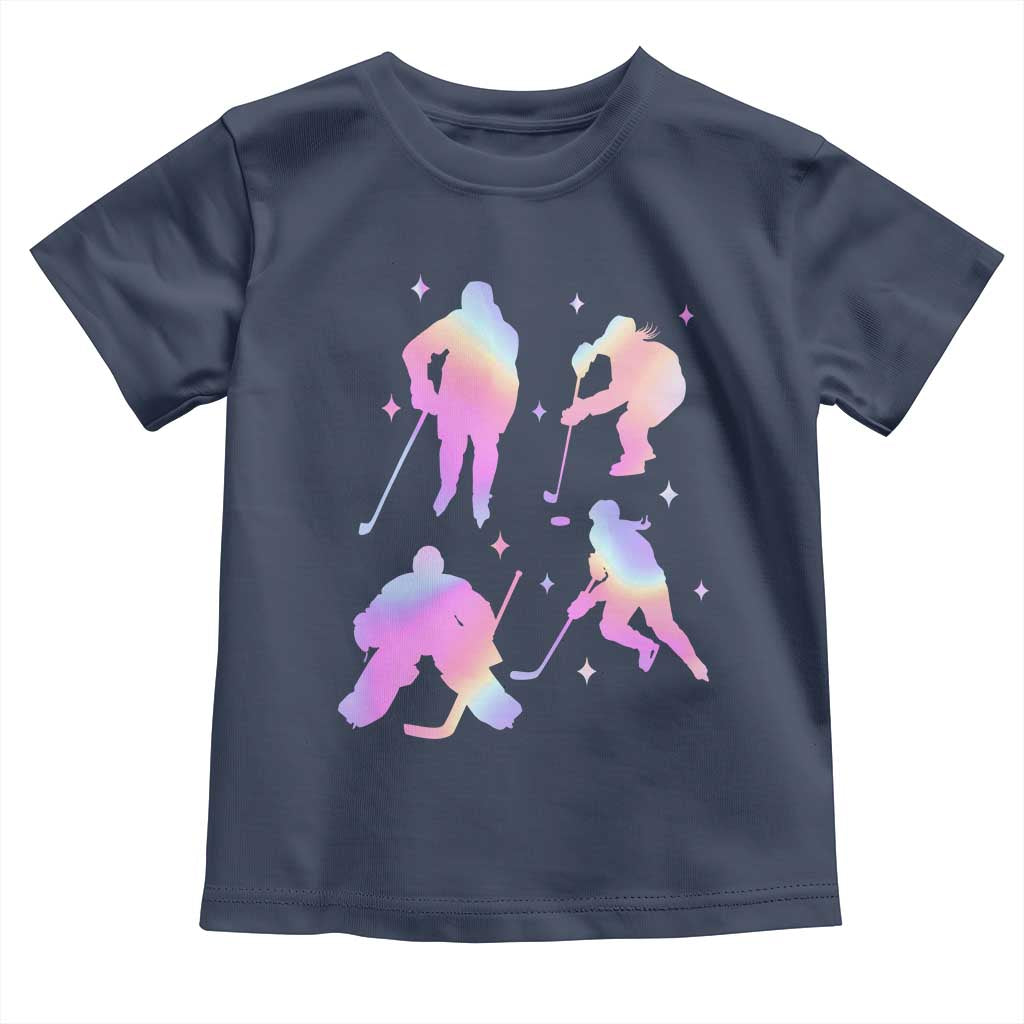 Iridescent Effect Hockey Players Retro Sport Lover Gift Toddler T Shirt - Wonder Print Shop