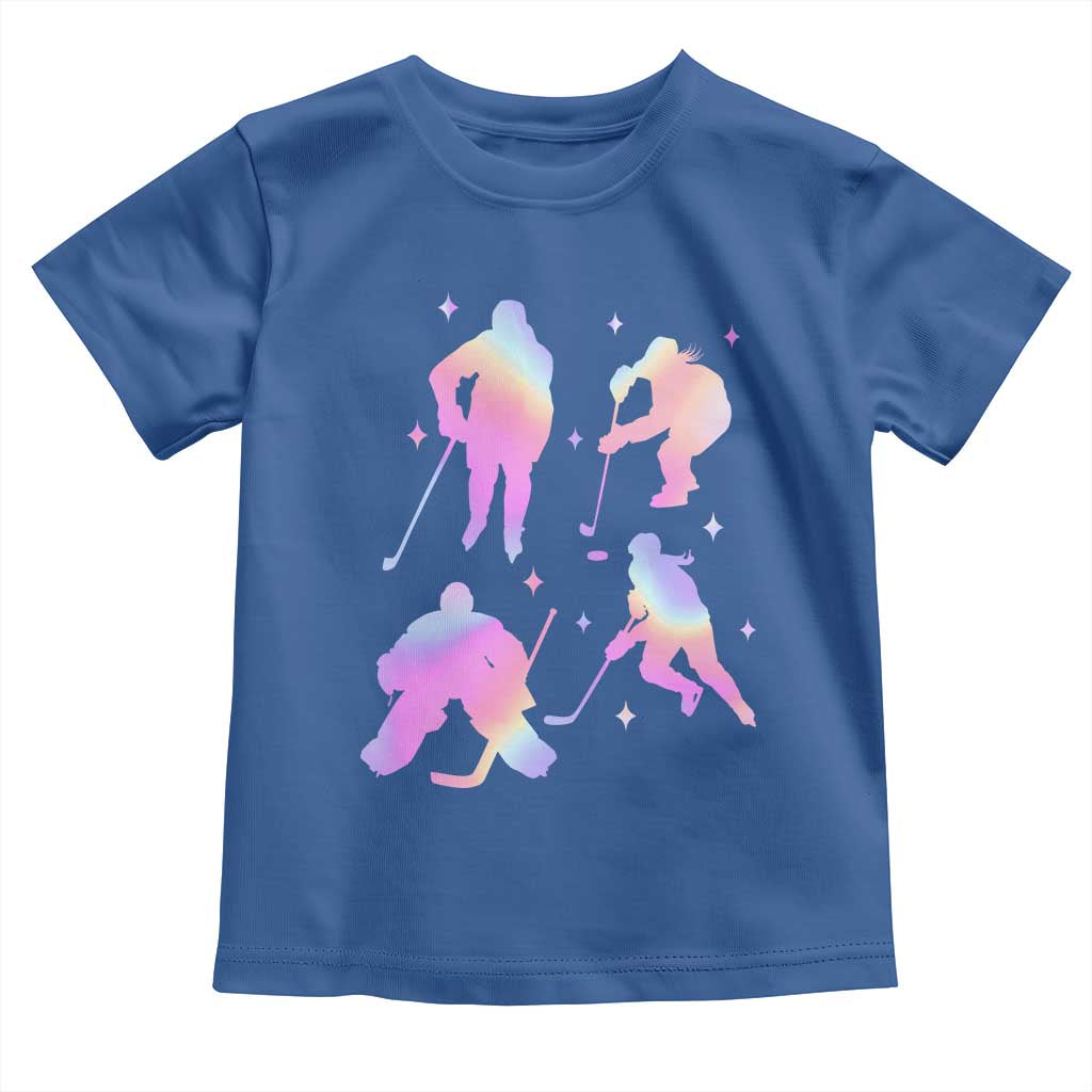 Iridescent Effect Hockey Players Retro Sport Lover Gift Toddler T Shirt - Wonder Print Shop