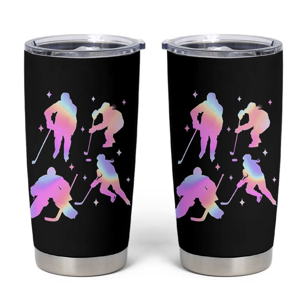 Iridescent Effect Hockey Players Retro Sport Lover Gift Tumbler Cup - Wonder Print Shop