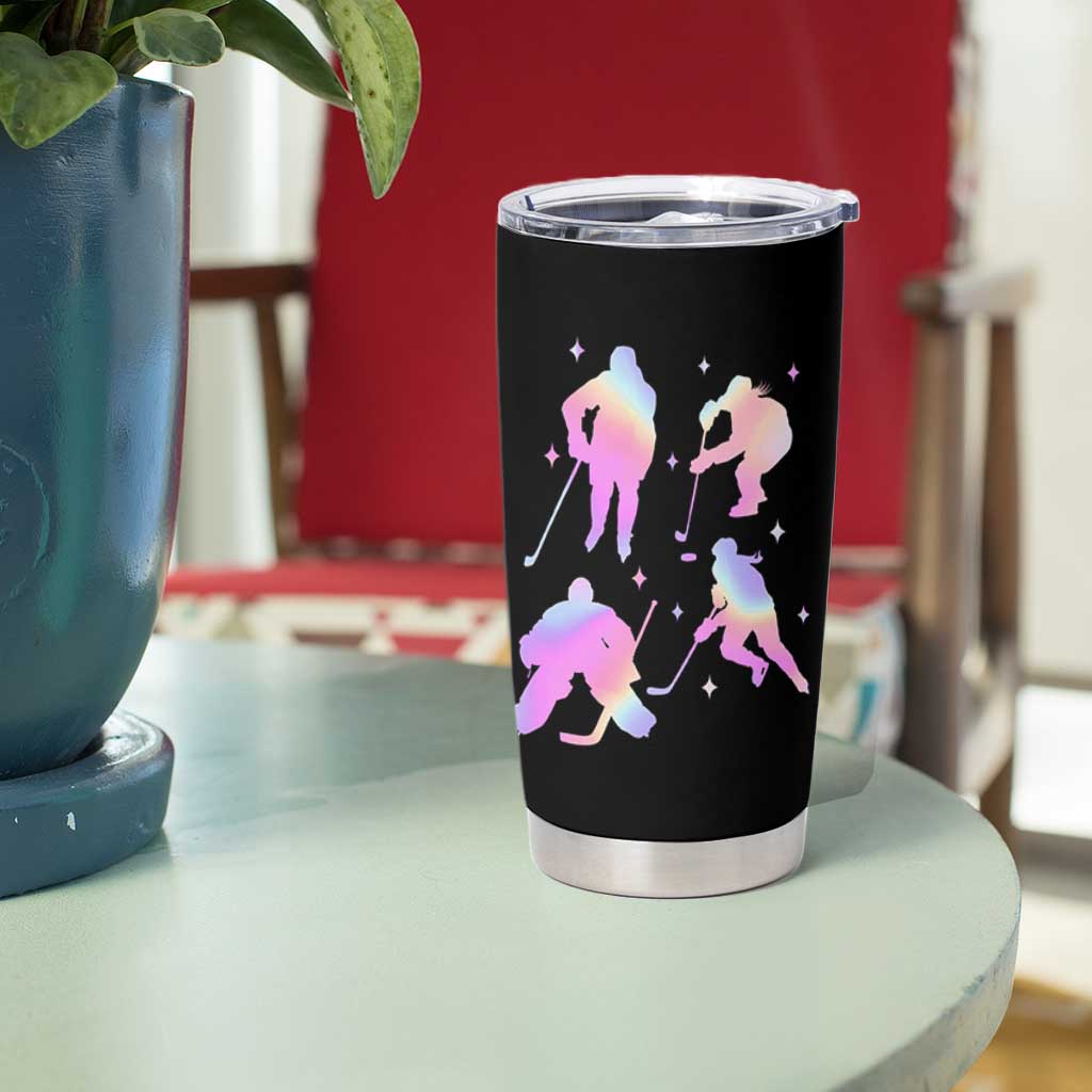Iridescent Effect Hockey Players Retro Sport Lover Gift Tumbler Cup - Wonder Print Shop