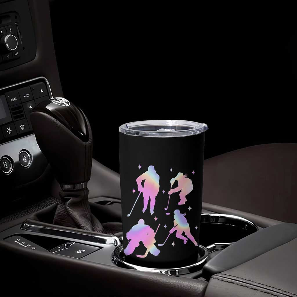 Iridescent Effect Hockey Players Retro Sport Lover Gift Tumbler Cup - Wonder Print Shop