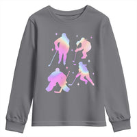 Iridescent Effect Hockey Players Retro Sport Lover Gift Youth Sweatshirt - Wonder Print Shop