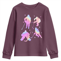 Iridescent Effect Hockey Players Retro Sport Lover Gift Youth Sweatshirt - Wonder Print Shop