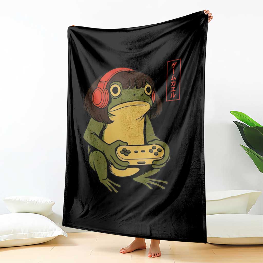 Funny Frog Bob Haircut Gamer Meme Throw Blanket Game Lover - Wonder Print Shop