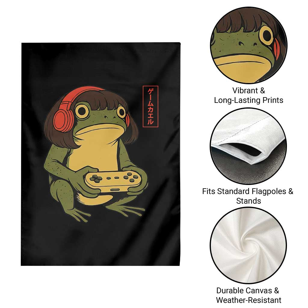 Funny Frog Bob Haircut Gamer Meme Garden Flag Game Lover - Wonder Print Shop