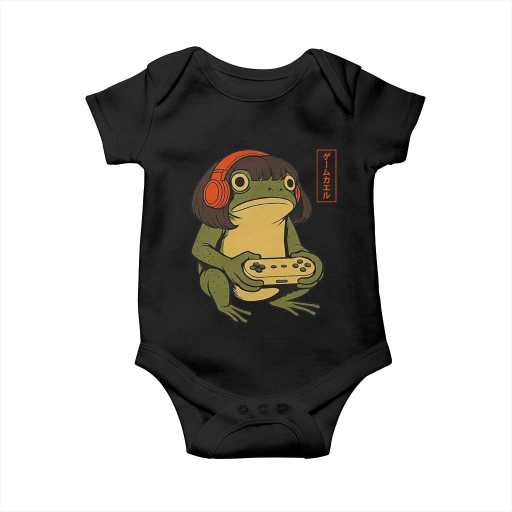 Funny Frog Bob Haircut Gamer Meme Baby Onesie Game Lover - Wonder Print Shop