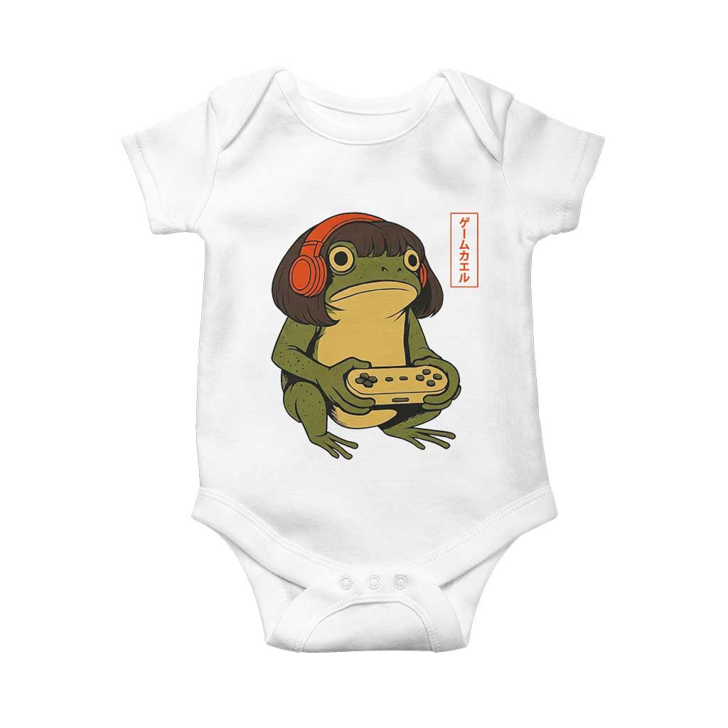 Funny Frog Bob Haircut Gamer Meme Baby Onesie Game Lover - Wonder Print Shop