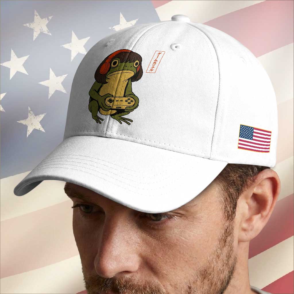 Funny Frog Bob Haircut Gamer Meme Baseball Cap Game Lover