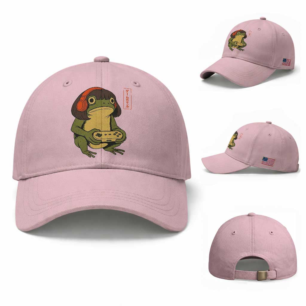 Funny Frog Bob Haircut Gamer Meme Baseball Cap Game Lover
