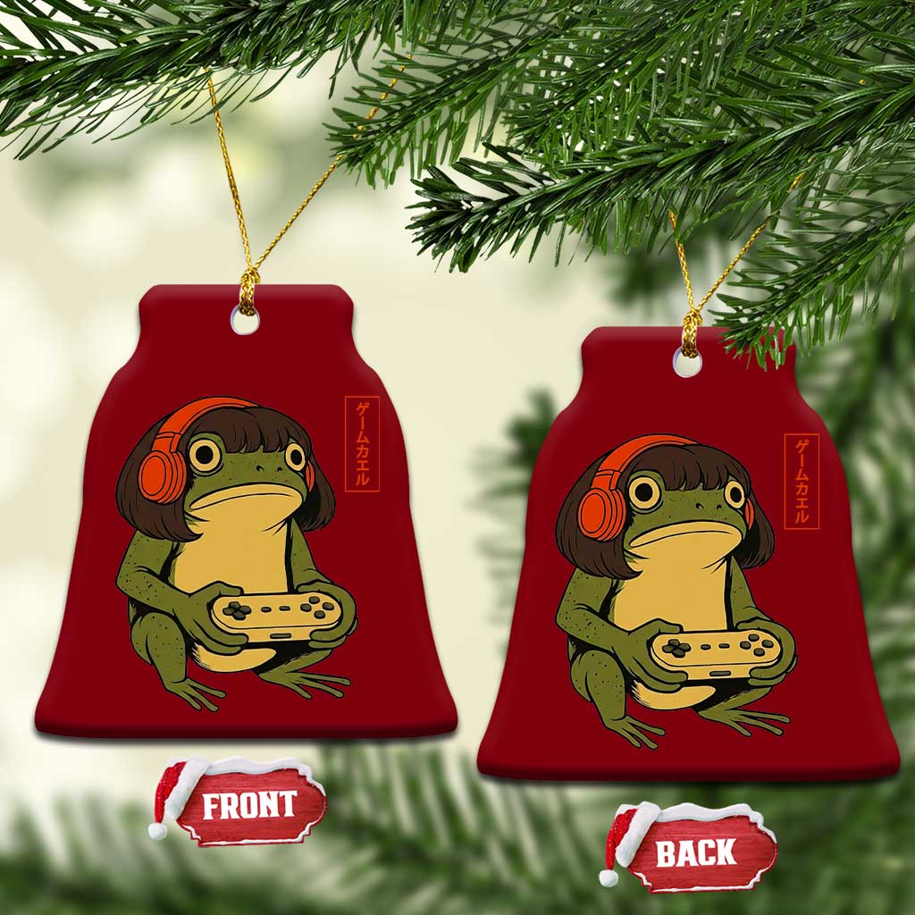 Funny Frog Bob Haircut Gamer Meme Ceramic Ornament Game Lover - Wonder Print Shop