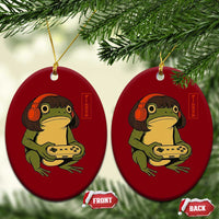 Funny Frog Bob Haircut Gamer Meme Ceramic Ornament Game Lover - Wonder Print Shop